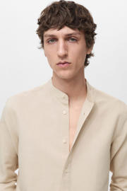 thumbnail: Mango Man linnen casual overhemd beige