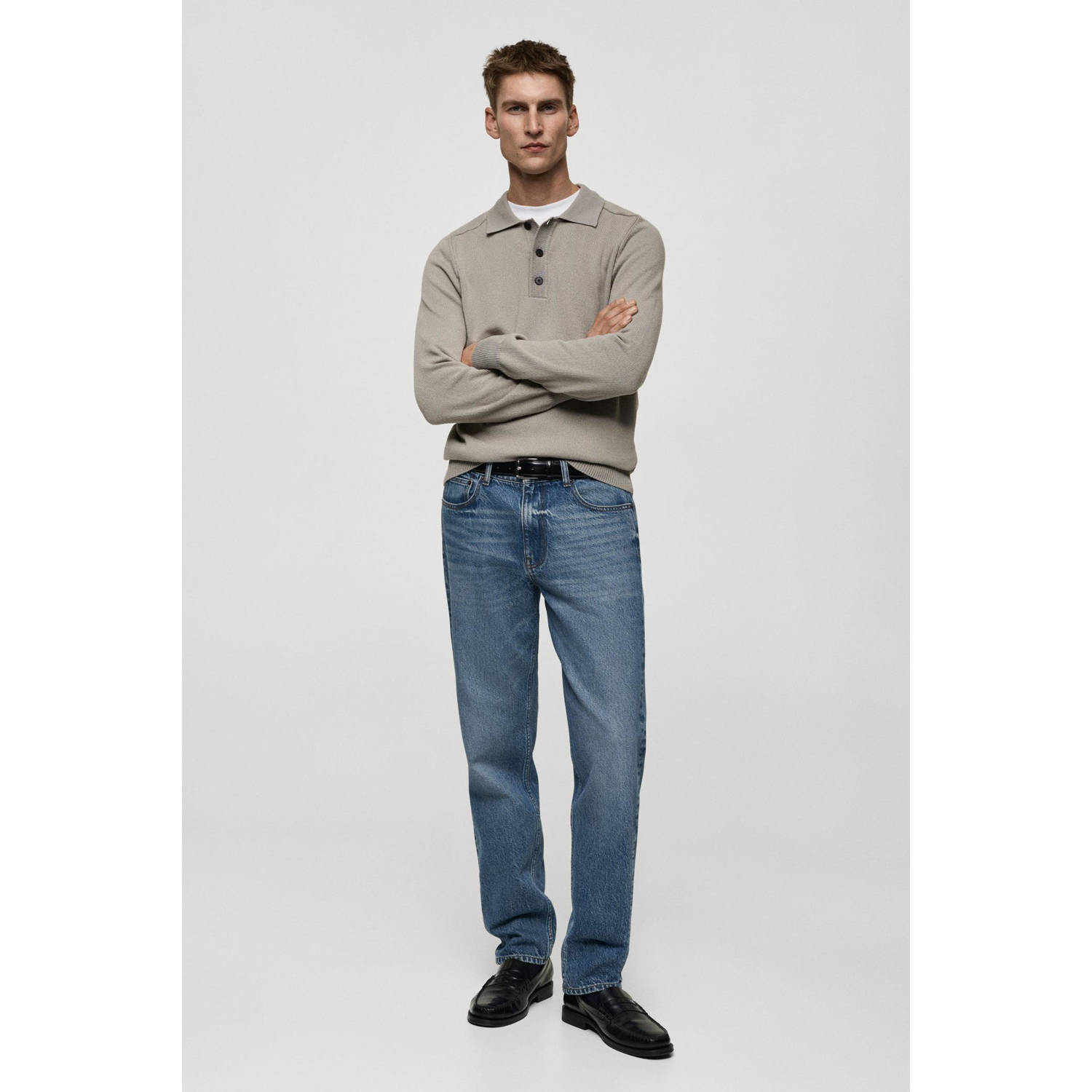 Mango Man regular fit jeans changeant blauw