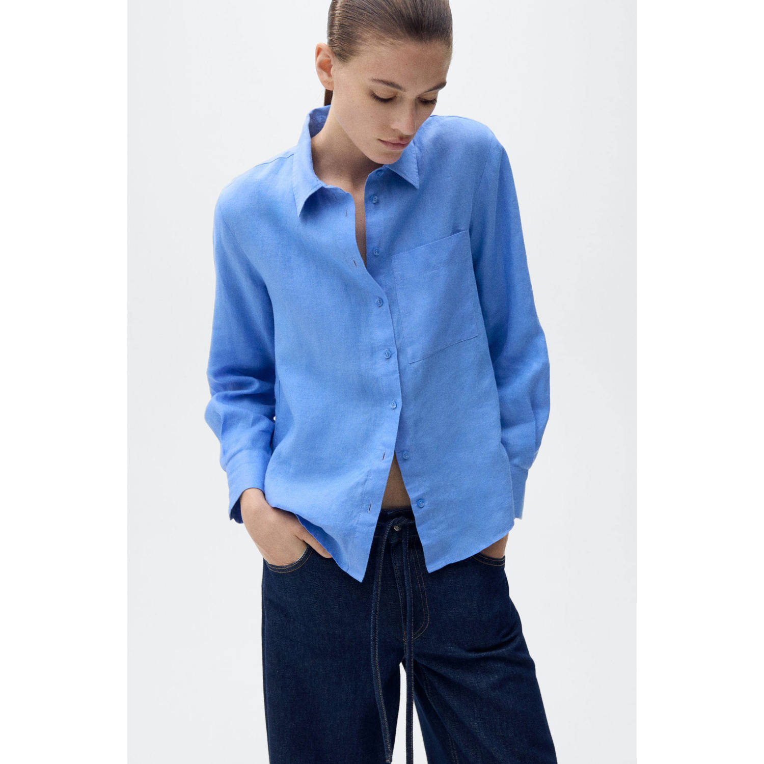 Mango blouse blauw