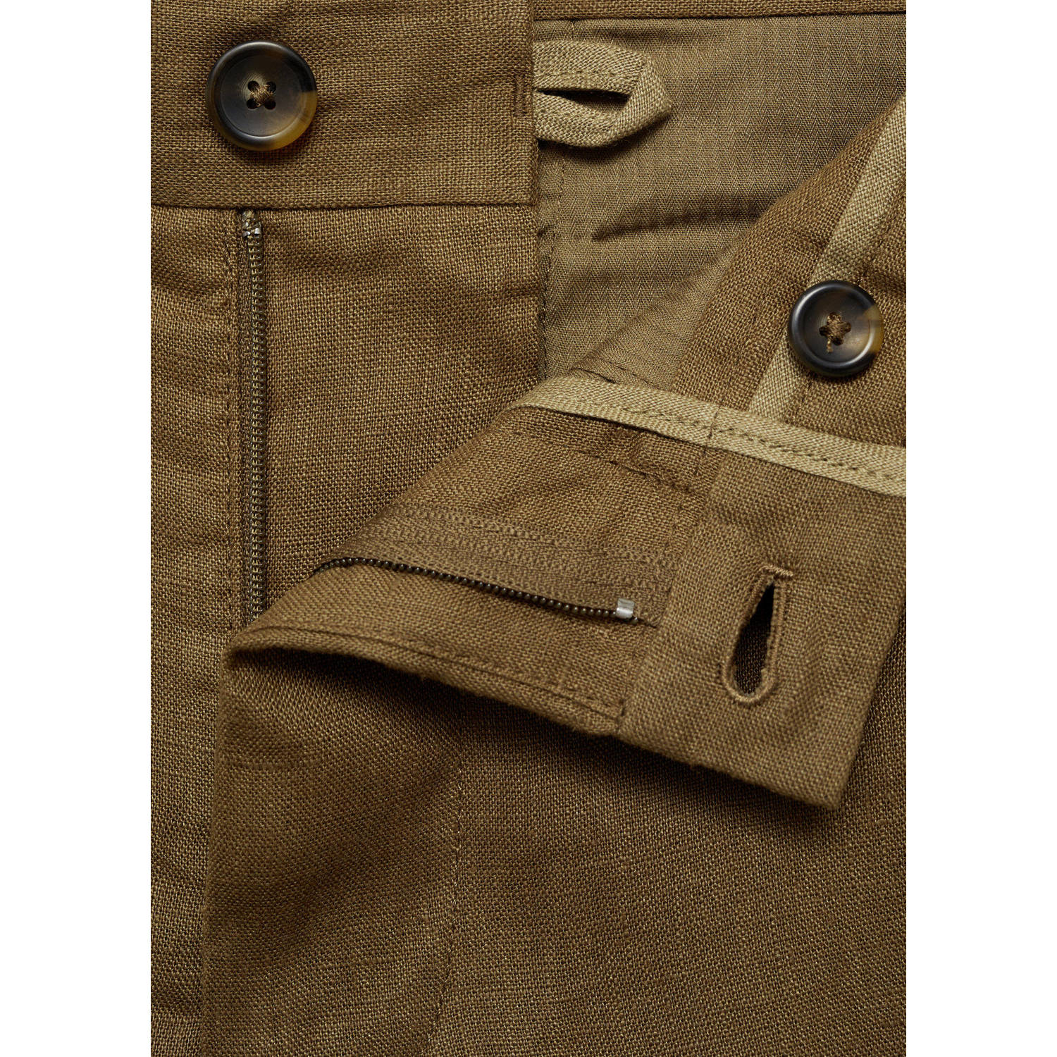 Mango Man slim pantalon olijfgroen