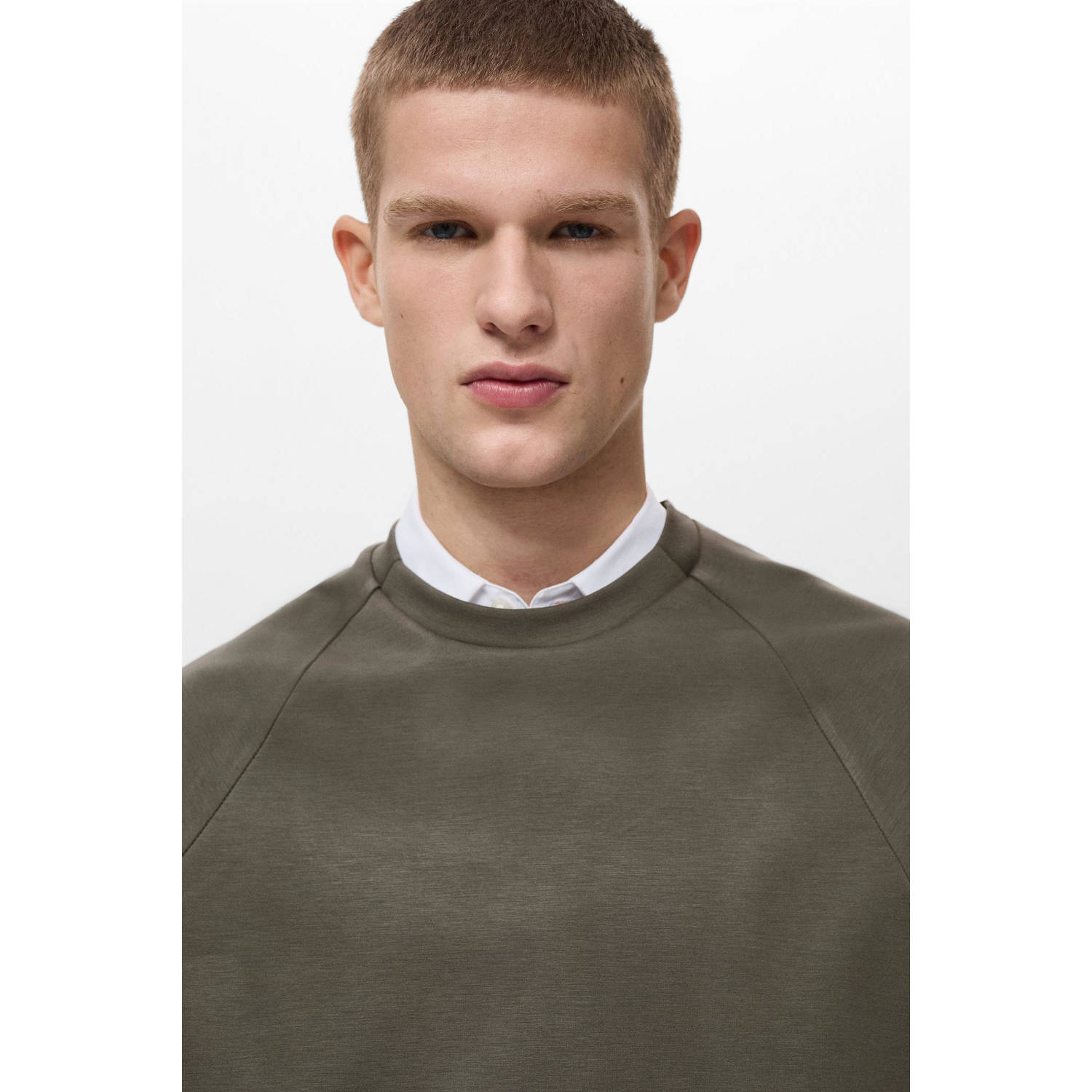 Mango Man sweater grijsgroen