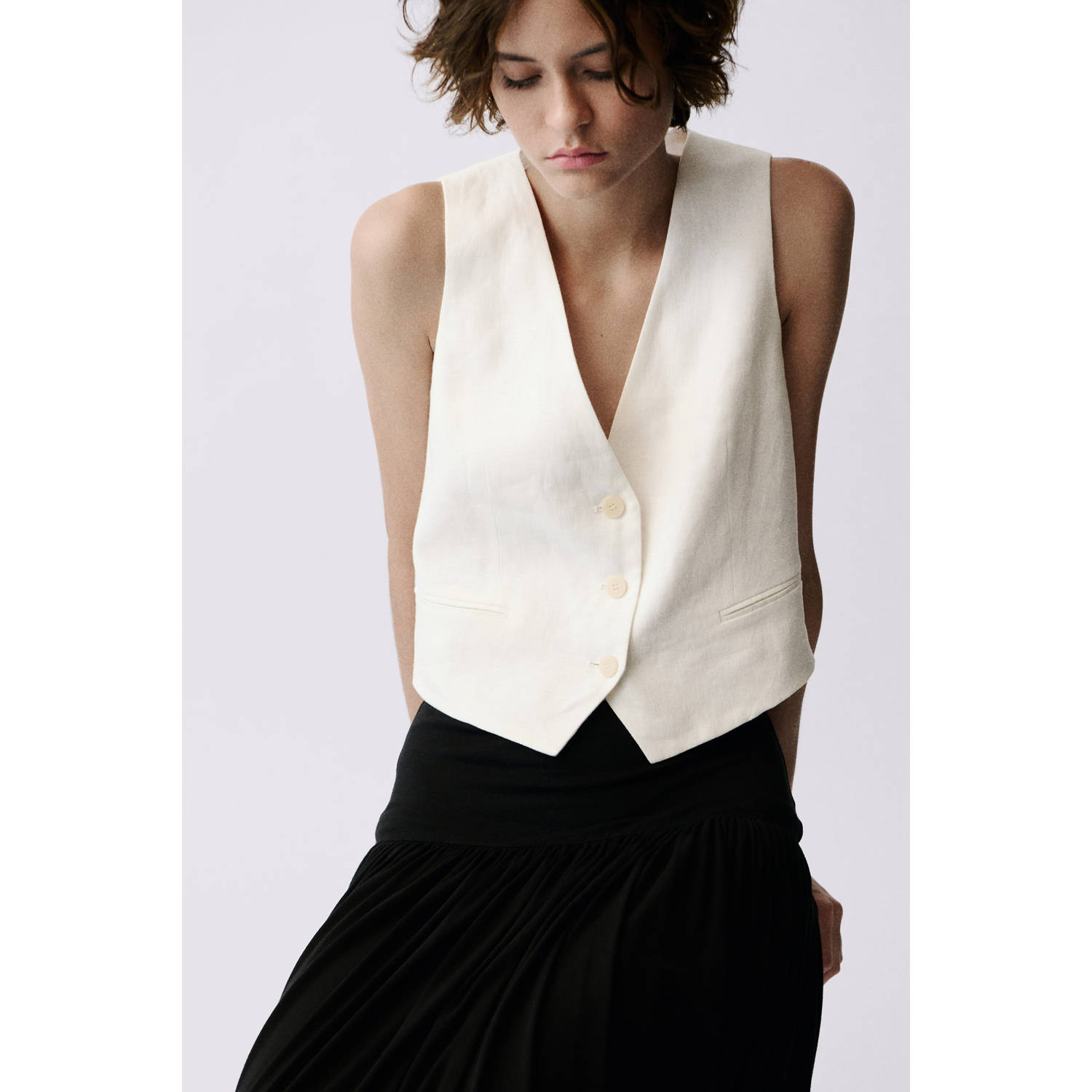 Mango gilet wit