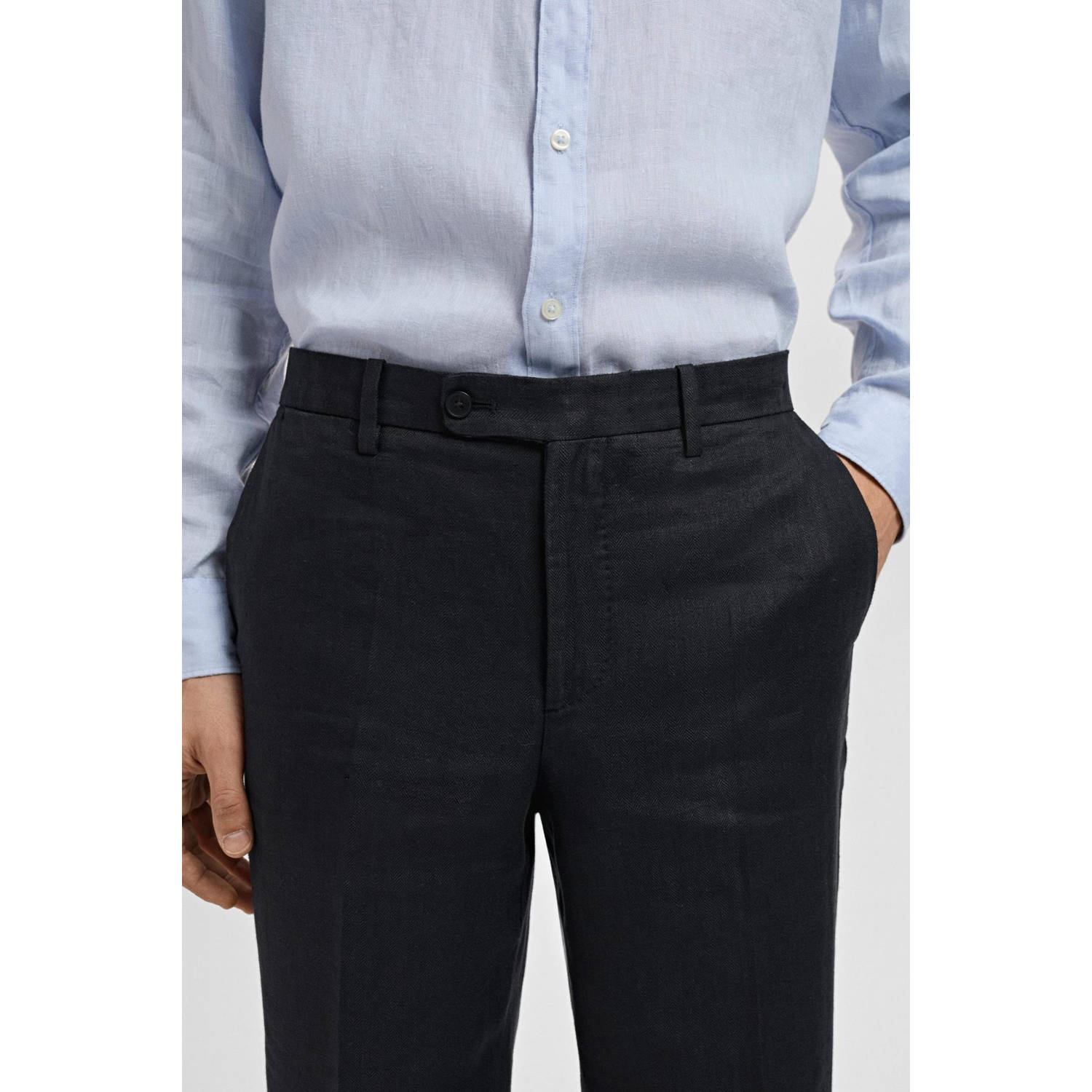 Mango Man slim pantalon zwart