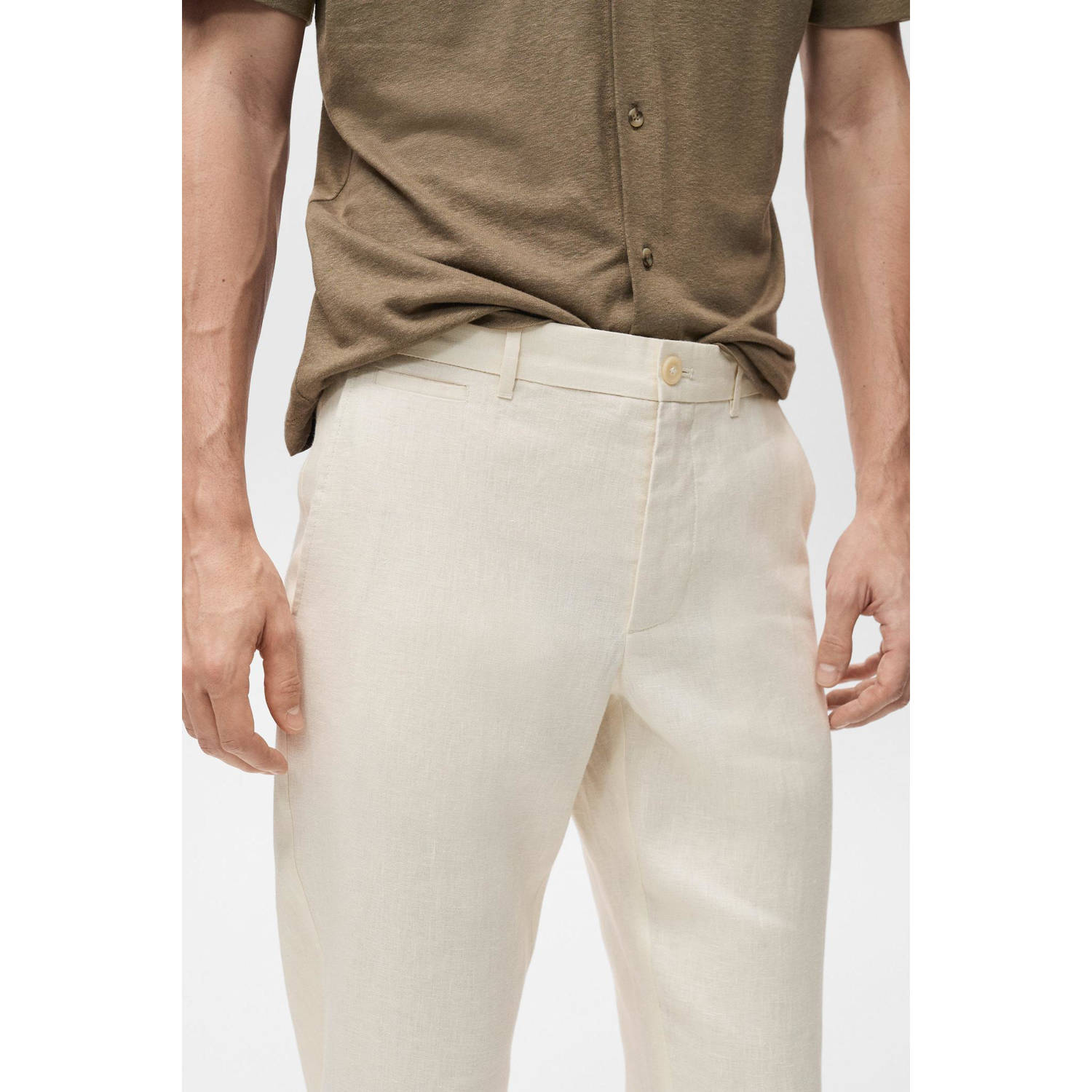 Mango Man slim pantalon ecru