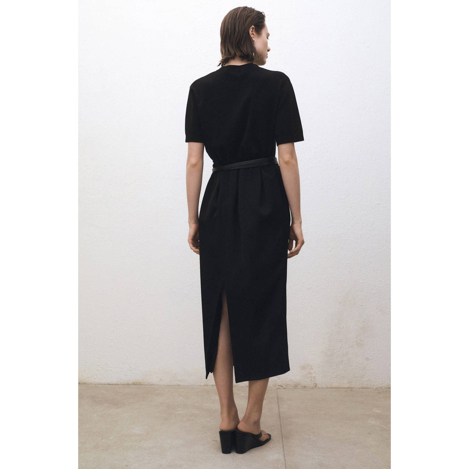 Mango top zwart gebreid