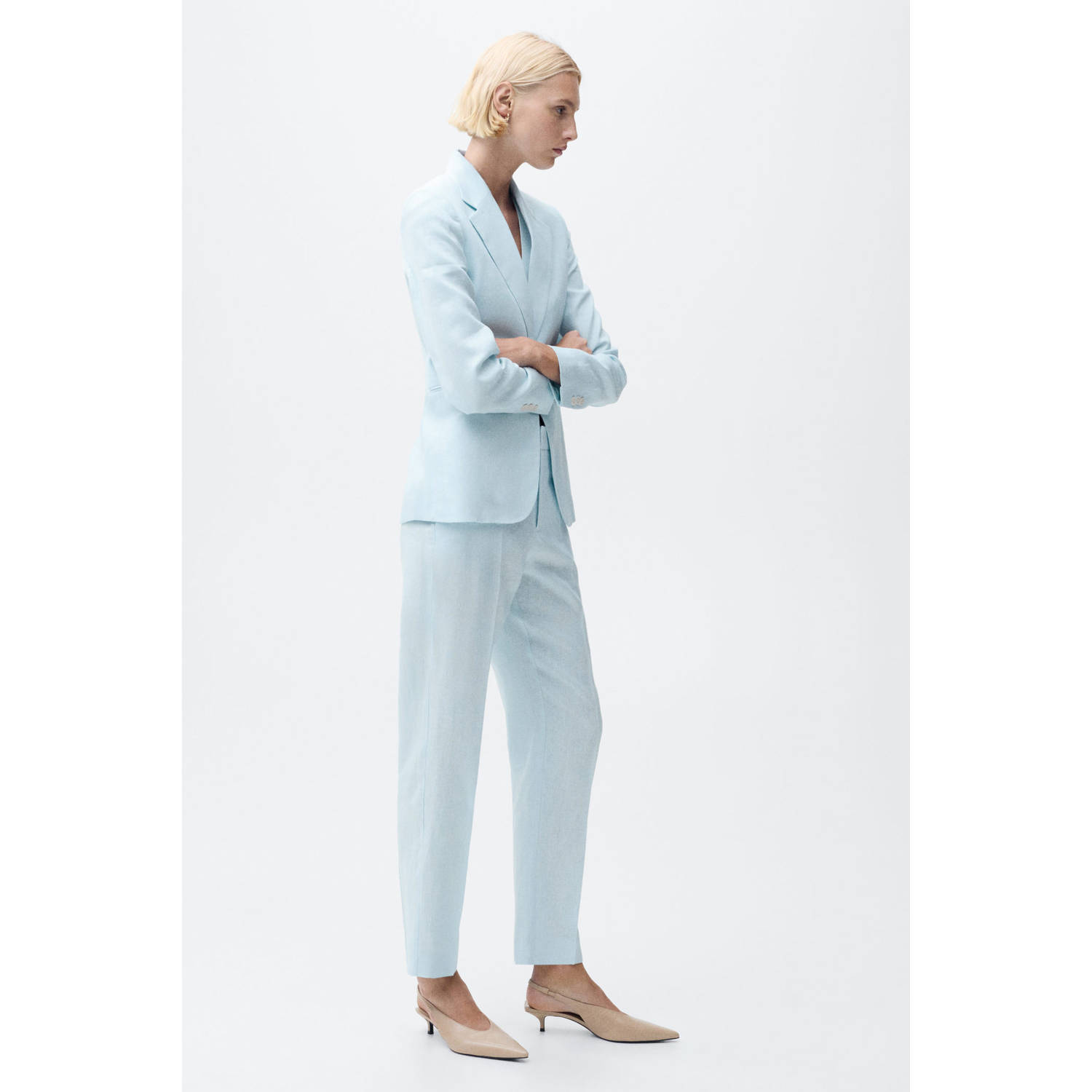 Mango linnen pantalon slim fit