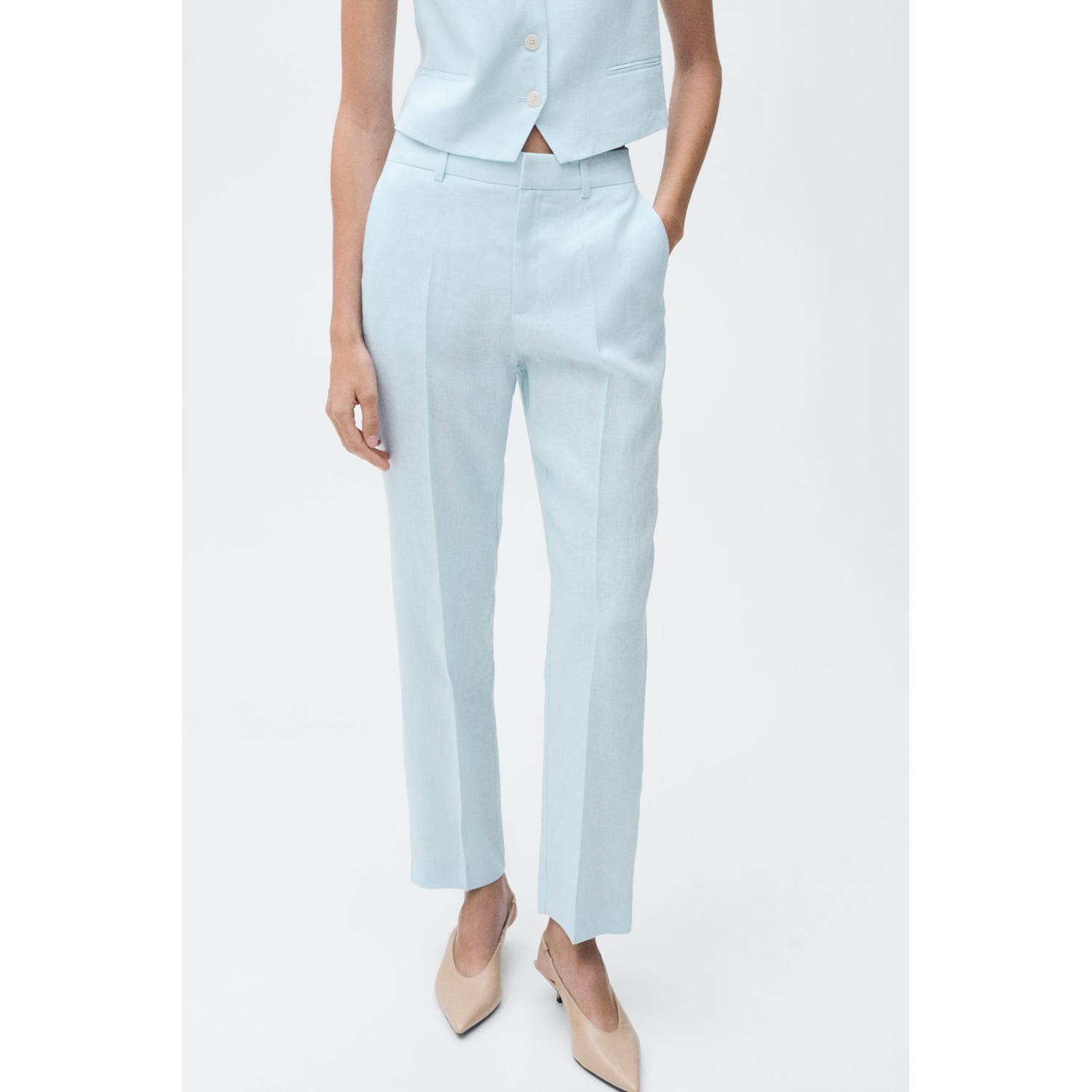 Mango linnen pantalon slim fit