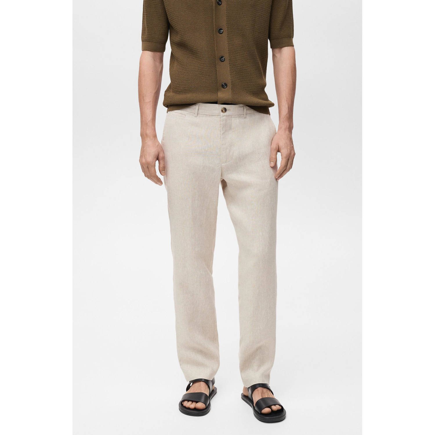 Mango Man slim pantalon ecru