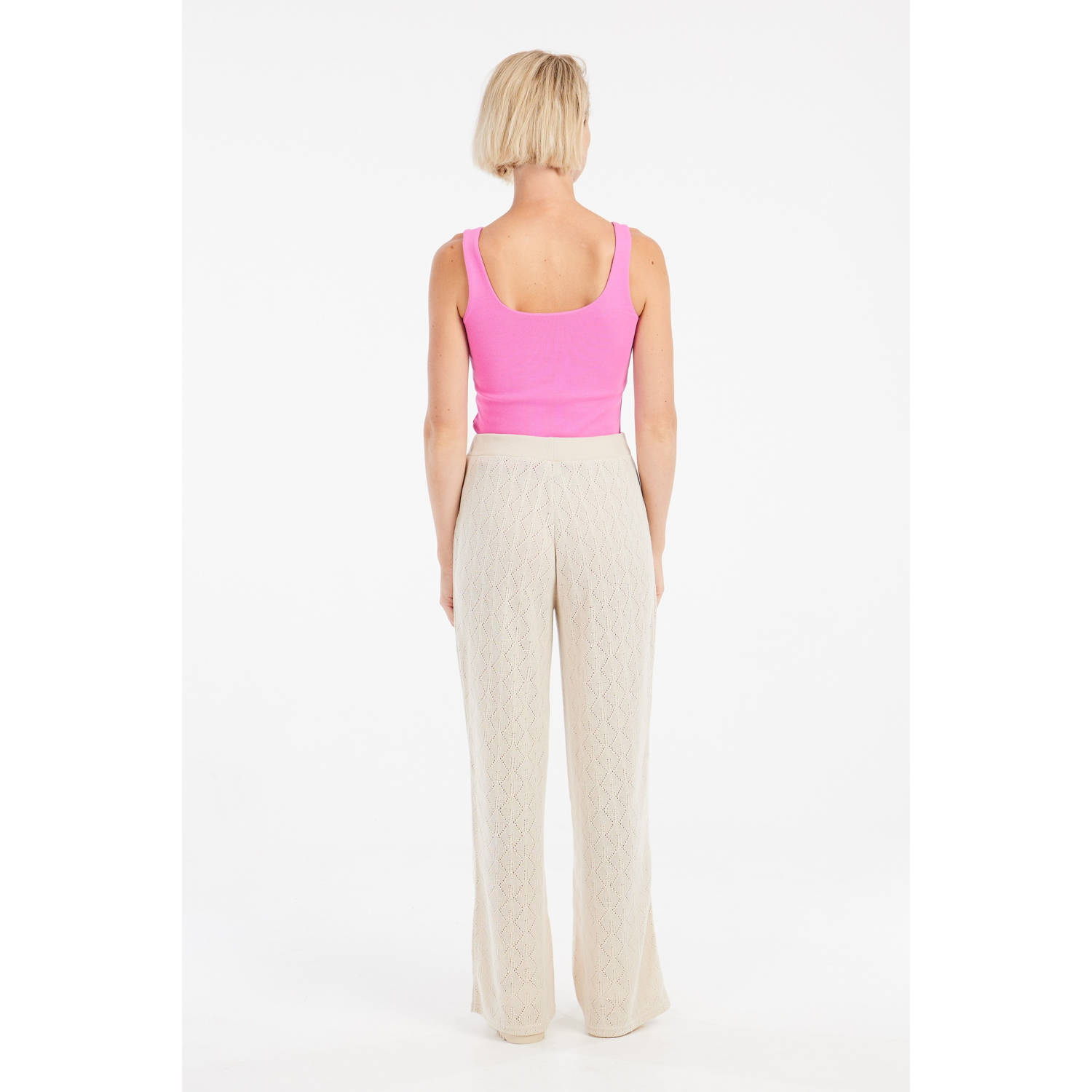 Protest singlet roze rib gebreid