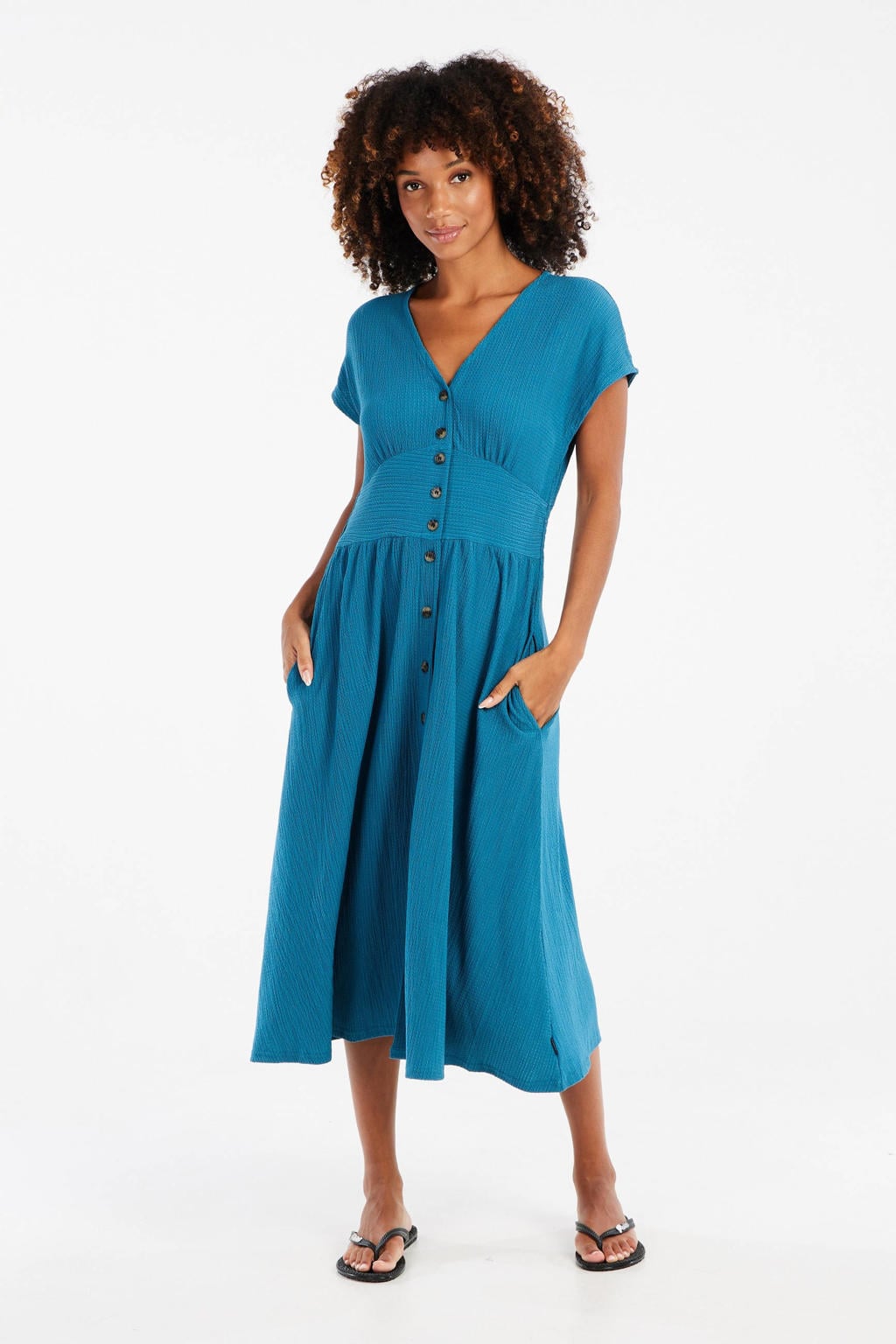 CUPSHE Mini-jurk voor dames, met knopen en V-hals, ruches, mouwloos, A-lijn, casual zomerjurk, Roze, M CUPSHE Mini-jurk voor dames, met knopen en V-hals, ruches, mouwloos, A-lijn, casual zomerjurk, Roze, M