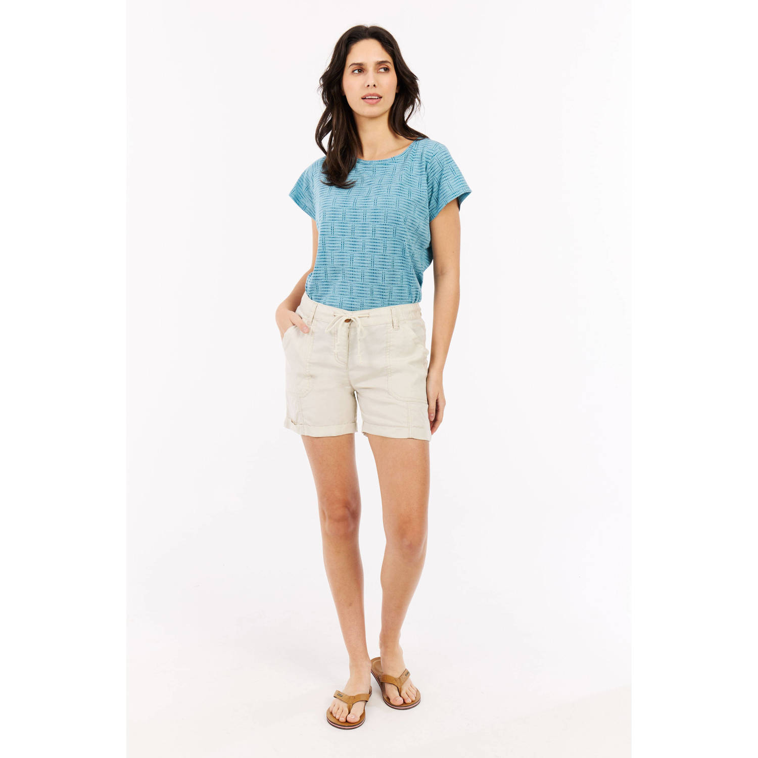 Protest straight regular waist casual short ecru