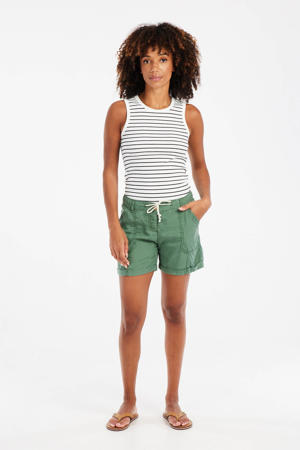 straight regular waist casual short groen