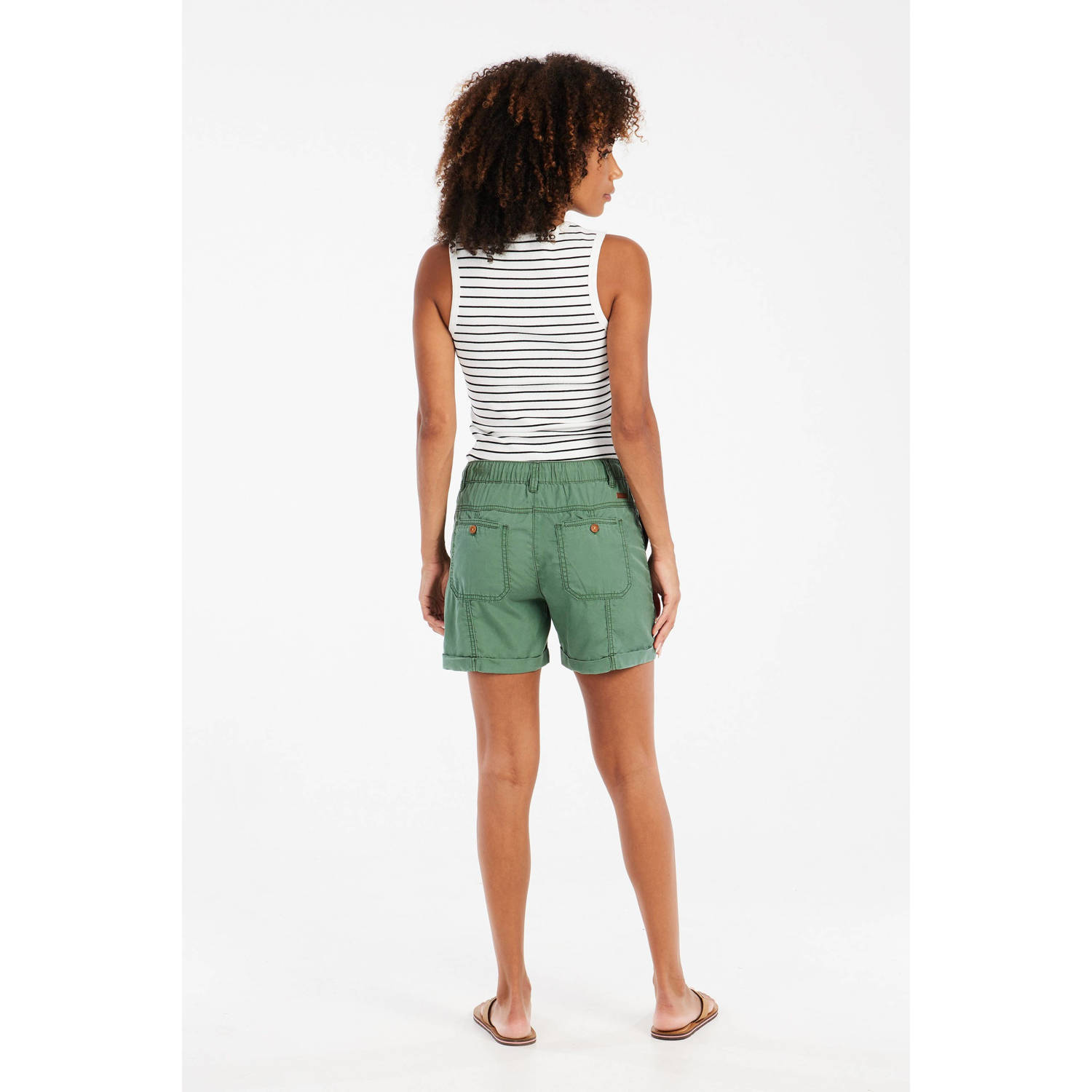 Protest straight regular waist casual short groen