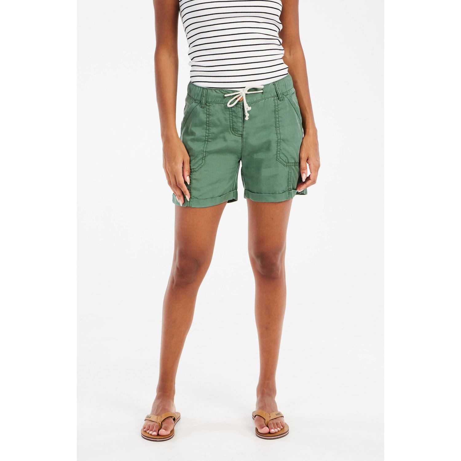 Protest straight regular waist casual short groen