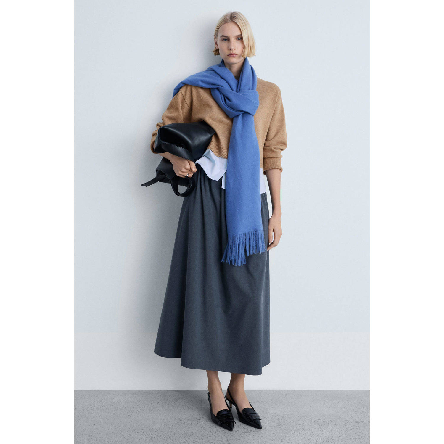 Mango gebreide trui beige