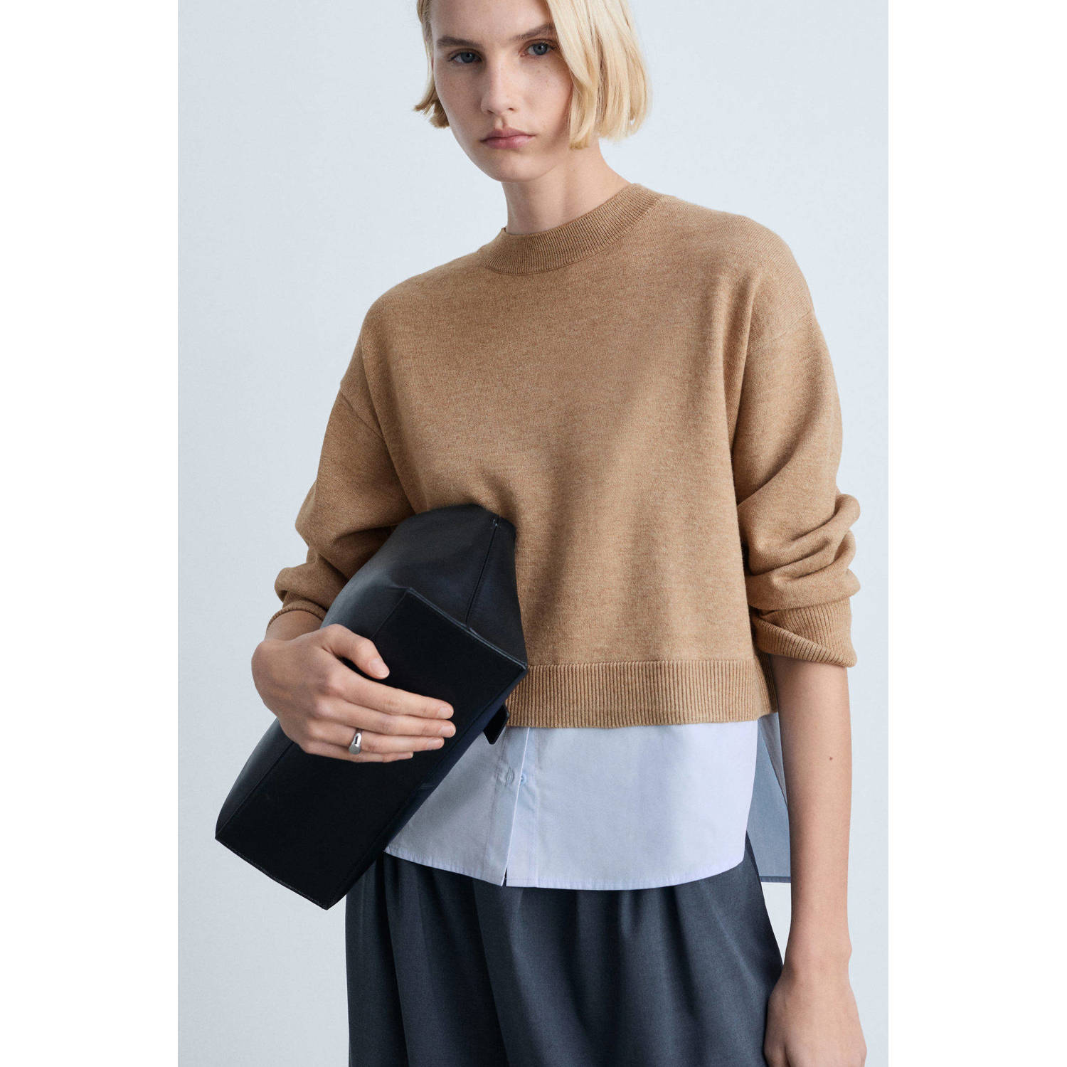 Mango gebreide trui beige