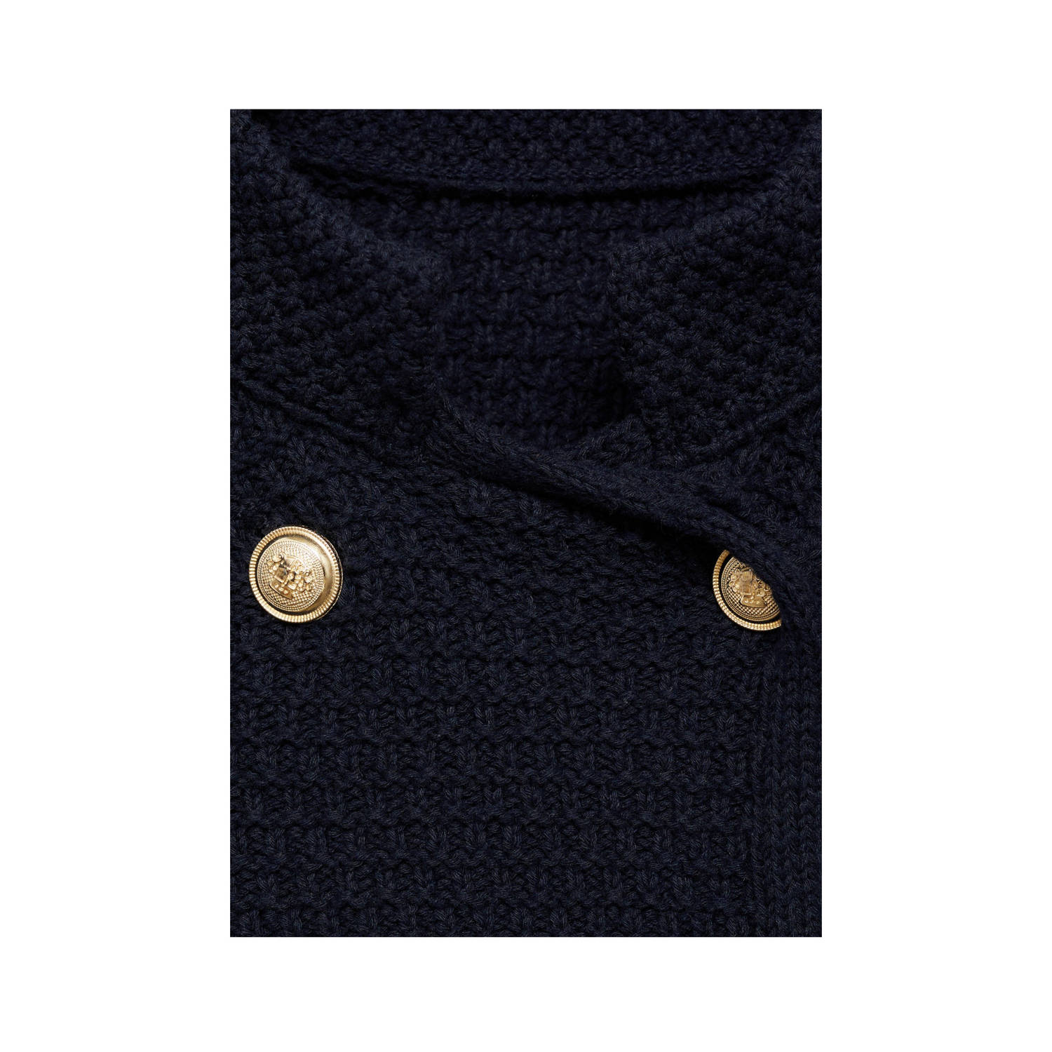 Mango gebreid vest donkerblauw