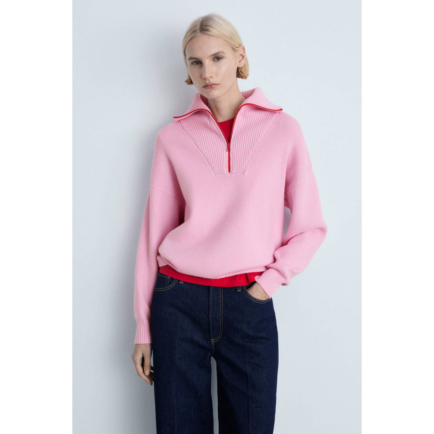Mango gebreide trui roze