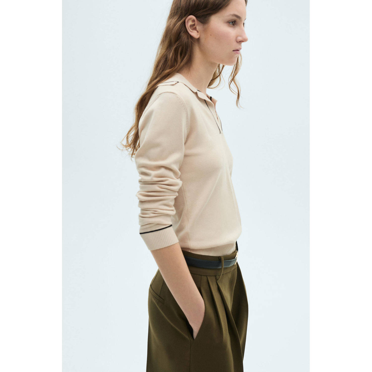 Mango gebreide trui beige