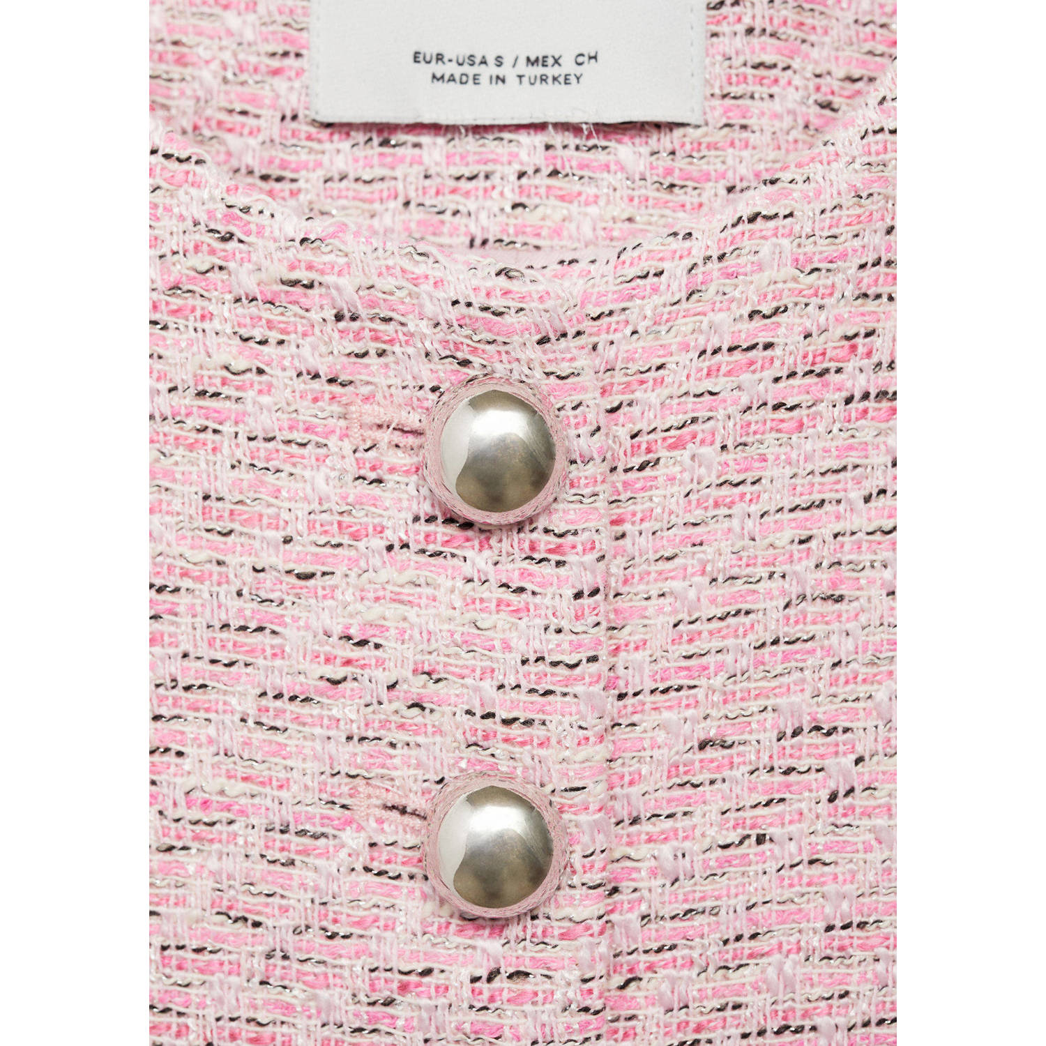 Mango gebreid vest lichtroze