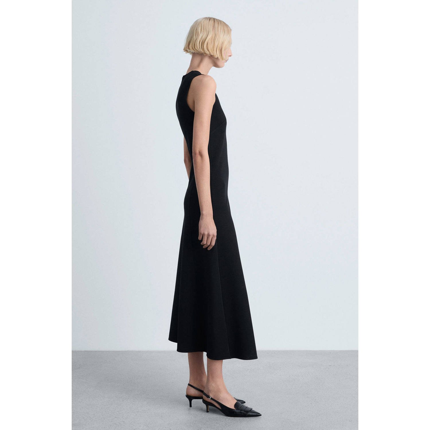Mango midi jurk zwart
