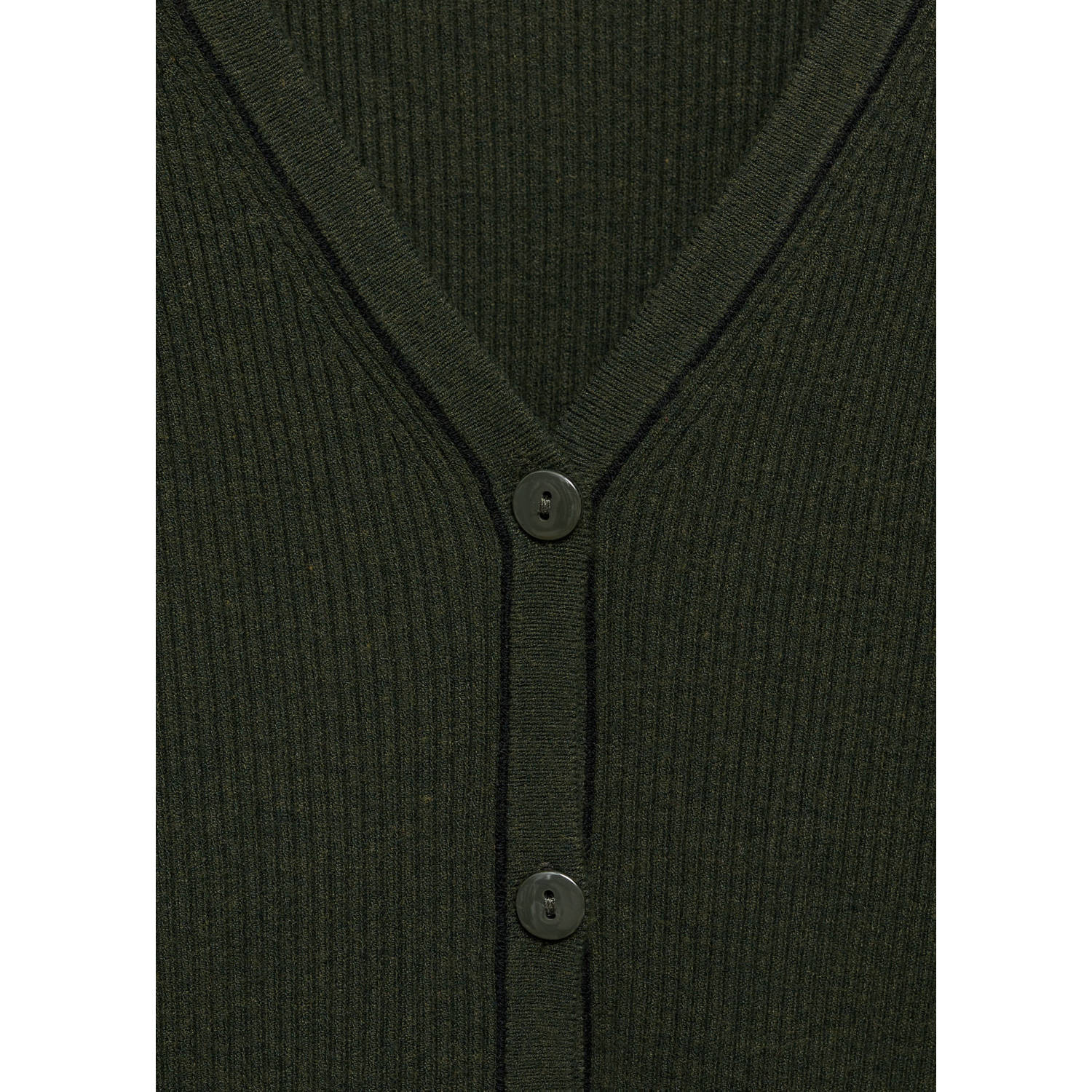 Mango gebreid vest donkergroen