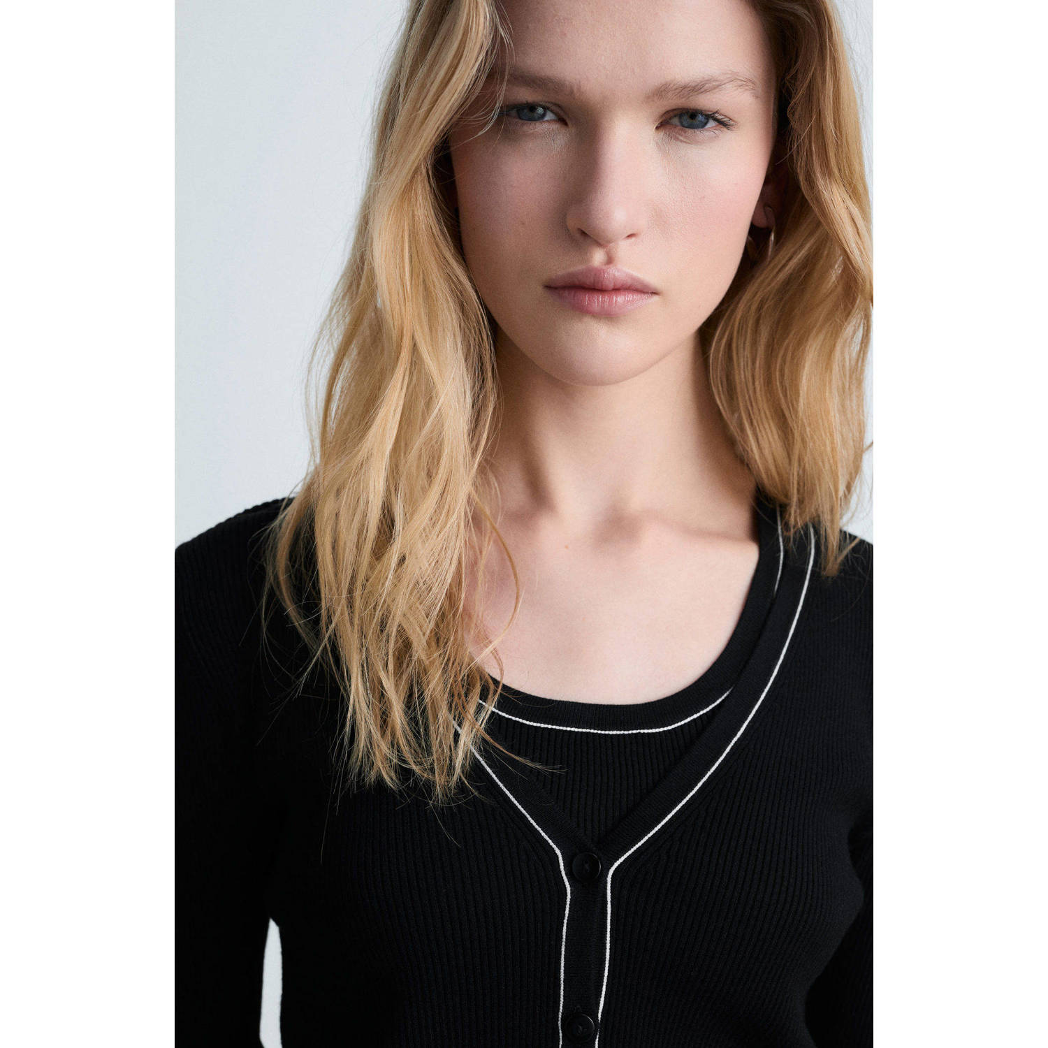 Mango gebreid vest zwart