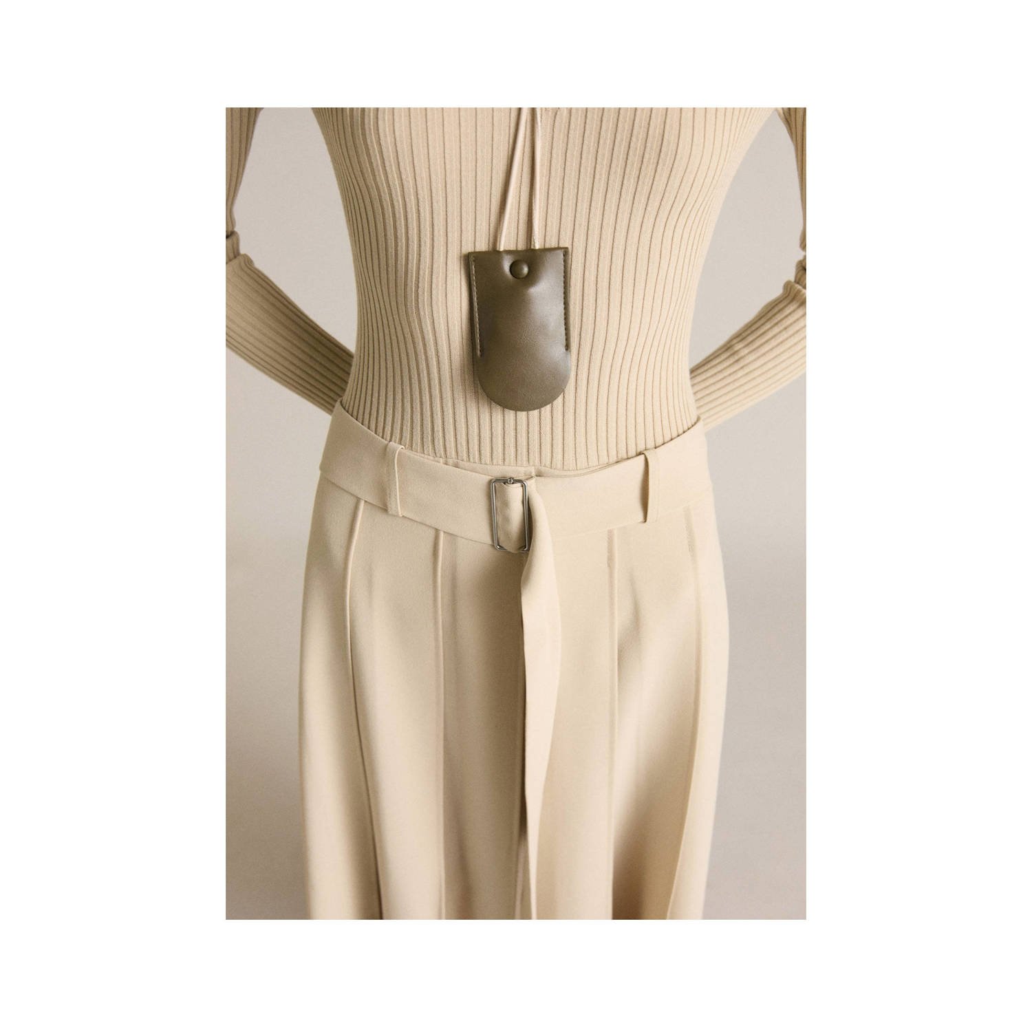 Mango midi jurk beige