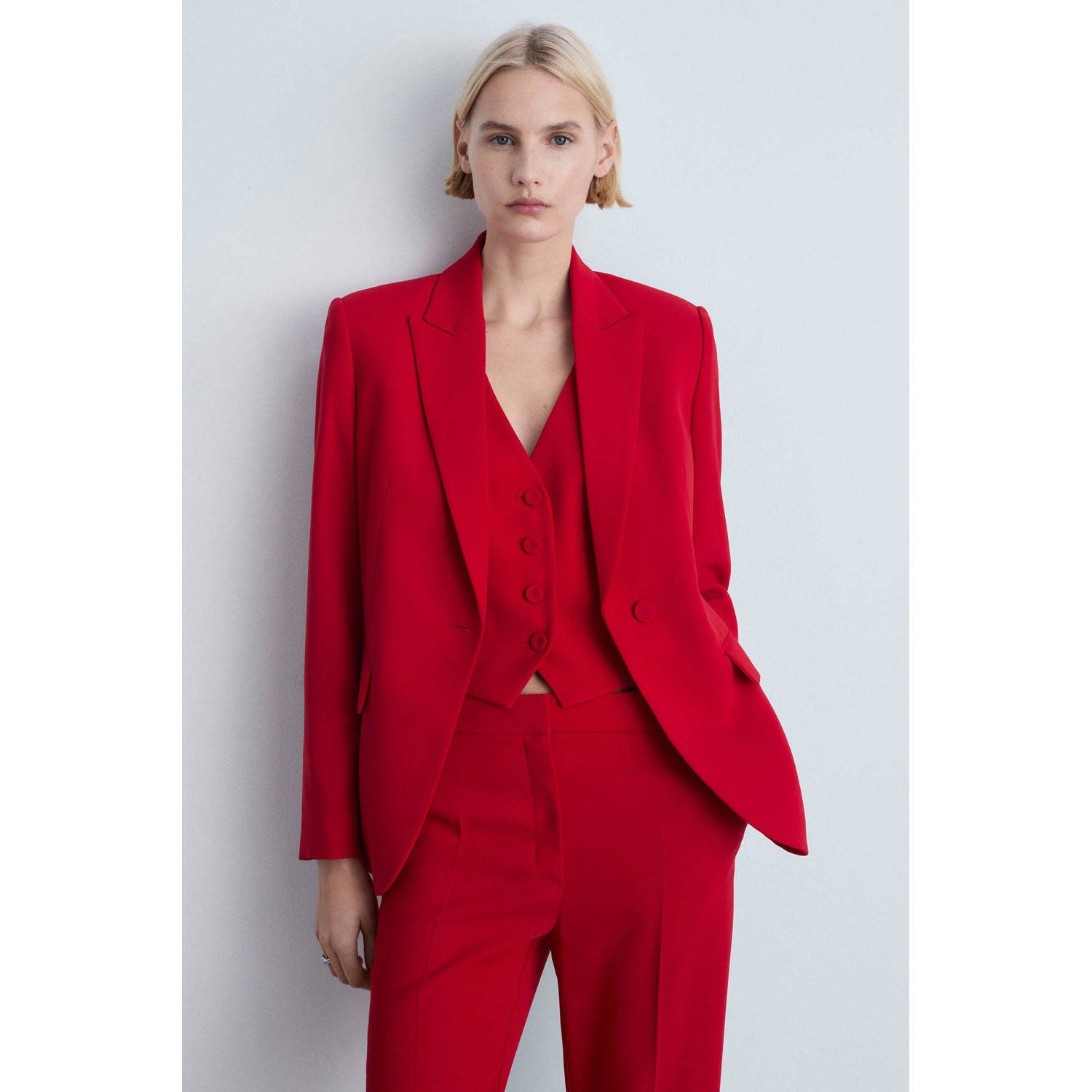 Mango regular blazer rood