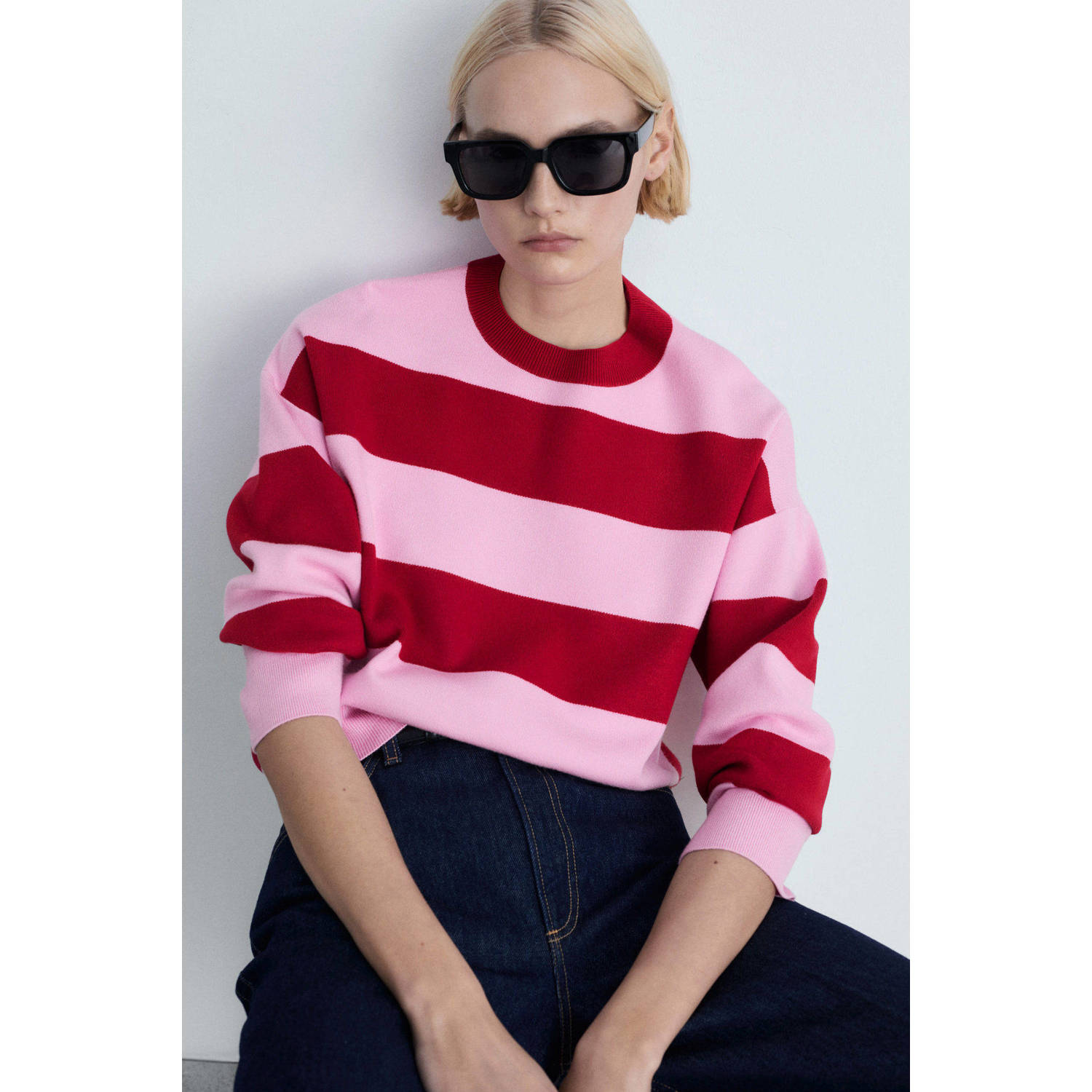 Mango sweater roze