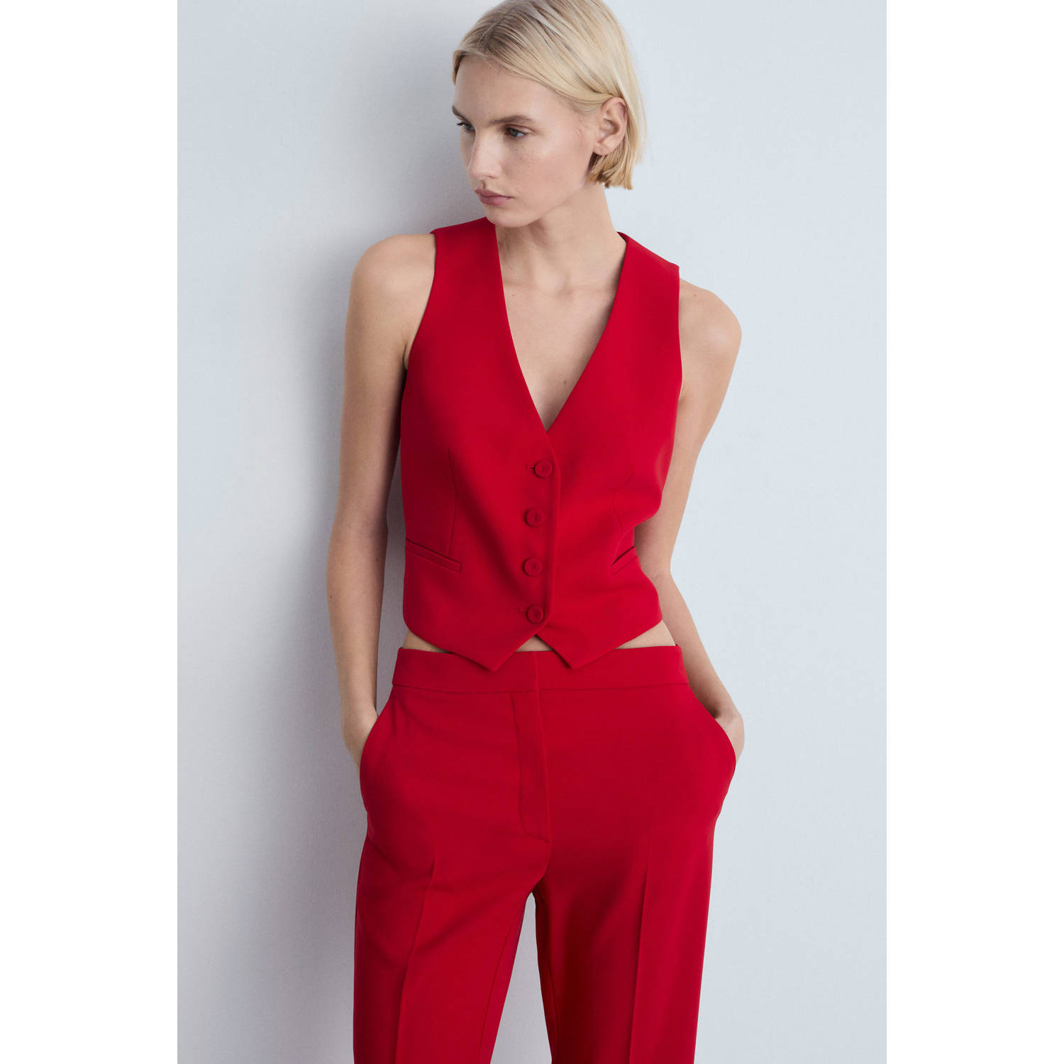 Mango gilet rood