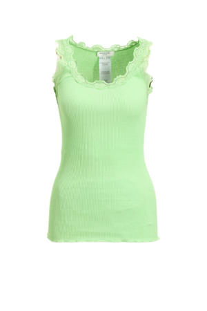 singlet rib gebreid limegroen