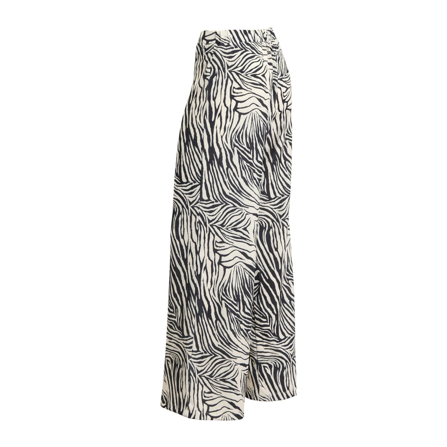Ruby crinkle wide leg broek met zebra print