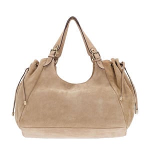 suède schoudertas beige