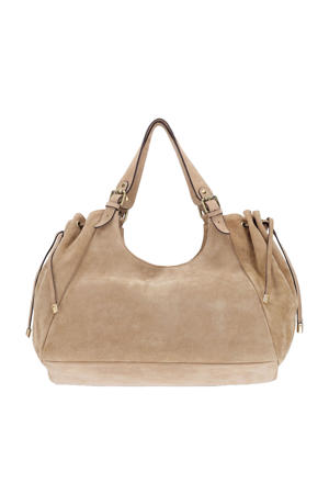 suède schoudertas beige