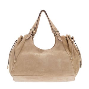 suède schoudertas beige