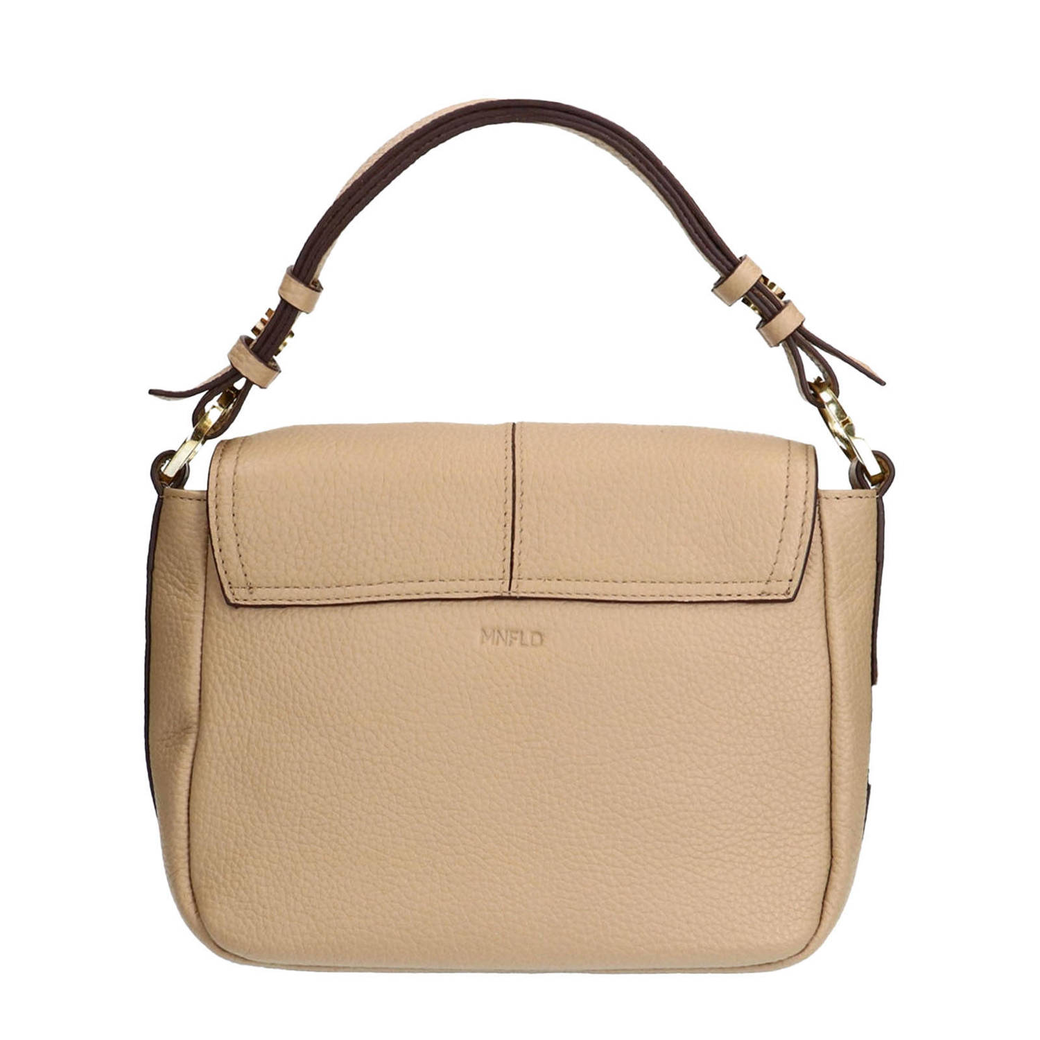 Manfield leren schoudertas beige
