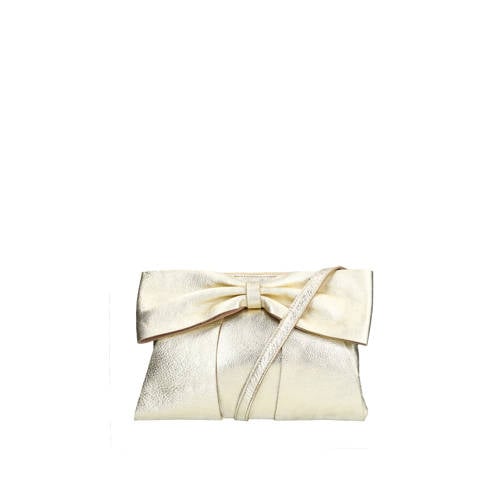 Manfield leren crossbody tas goudkleurig afbeelding