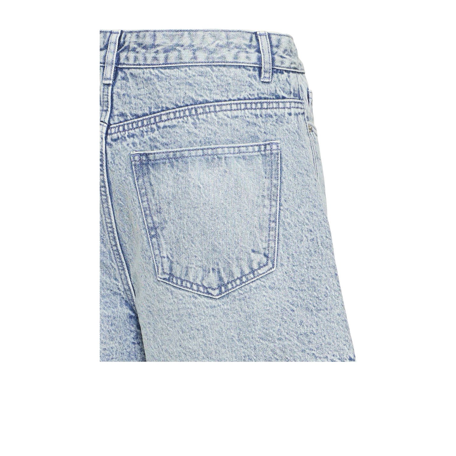 ICHI regular waist denim short medium blue denim