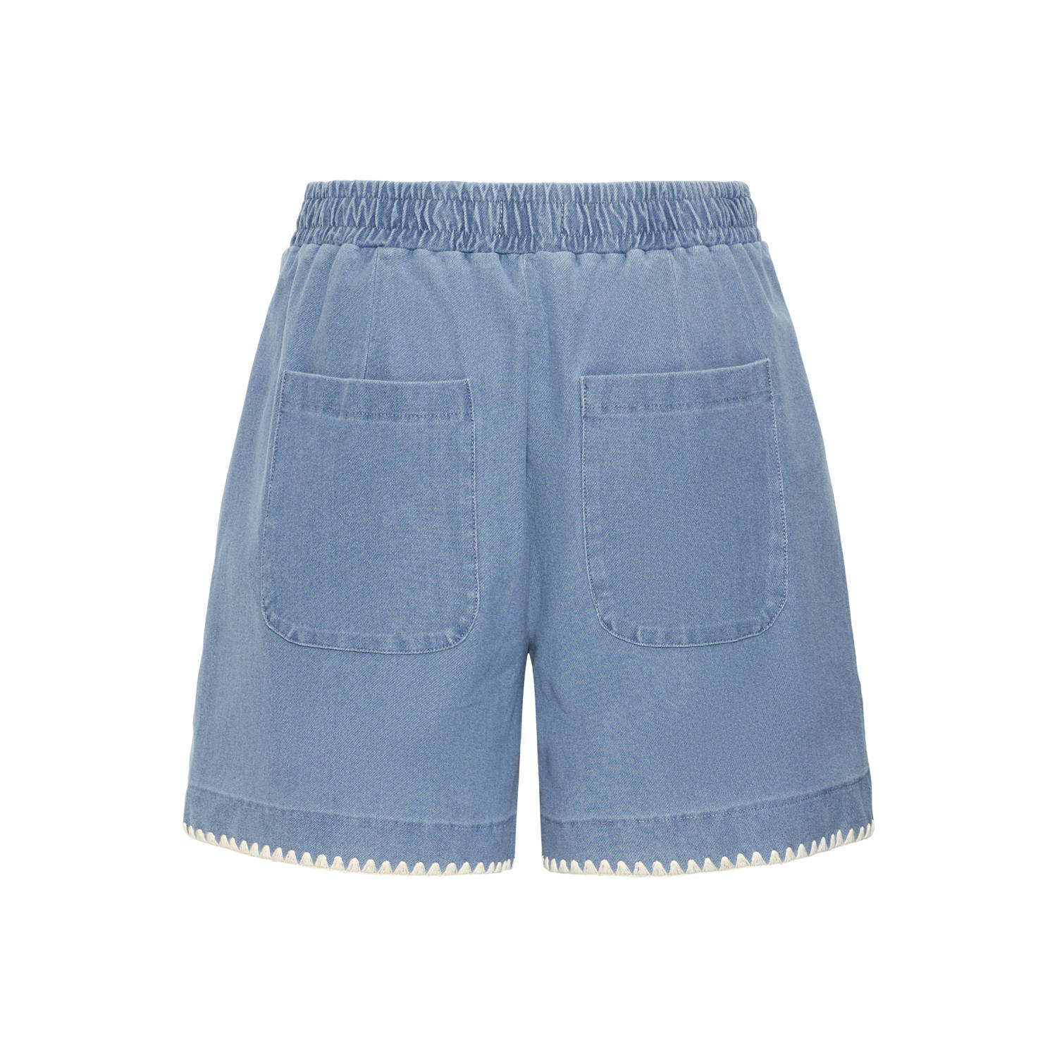 ICHI denim relaxed regular waist denim short light blue denim