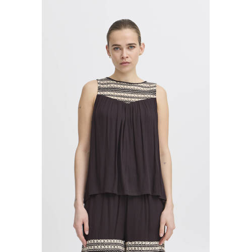 ICHI mouwloze top zwart afbeelding