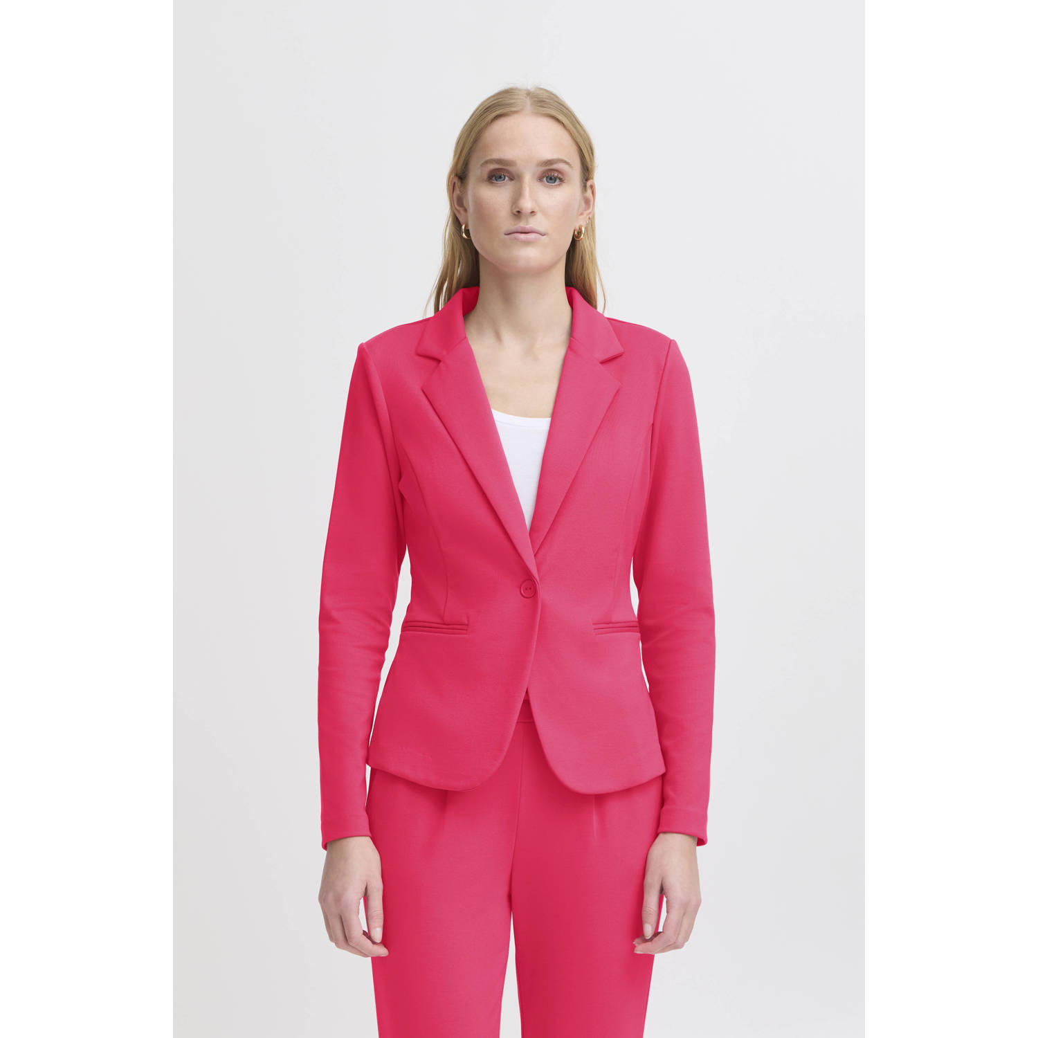Ichi Slim fit blazer met reverskraag model 'KATE'