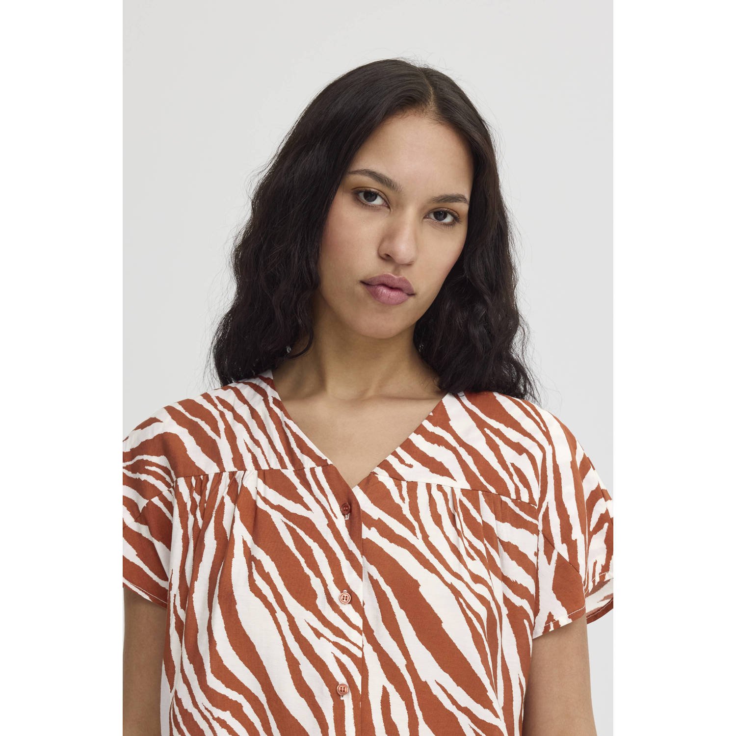 ICHI blouse roodbruin