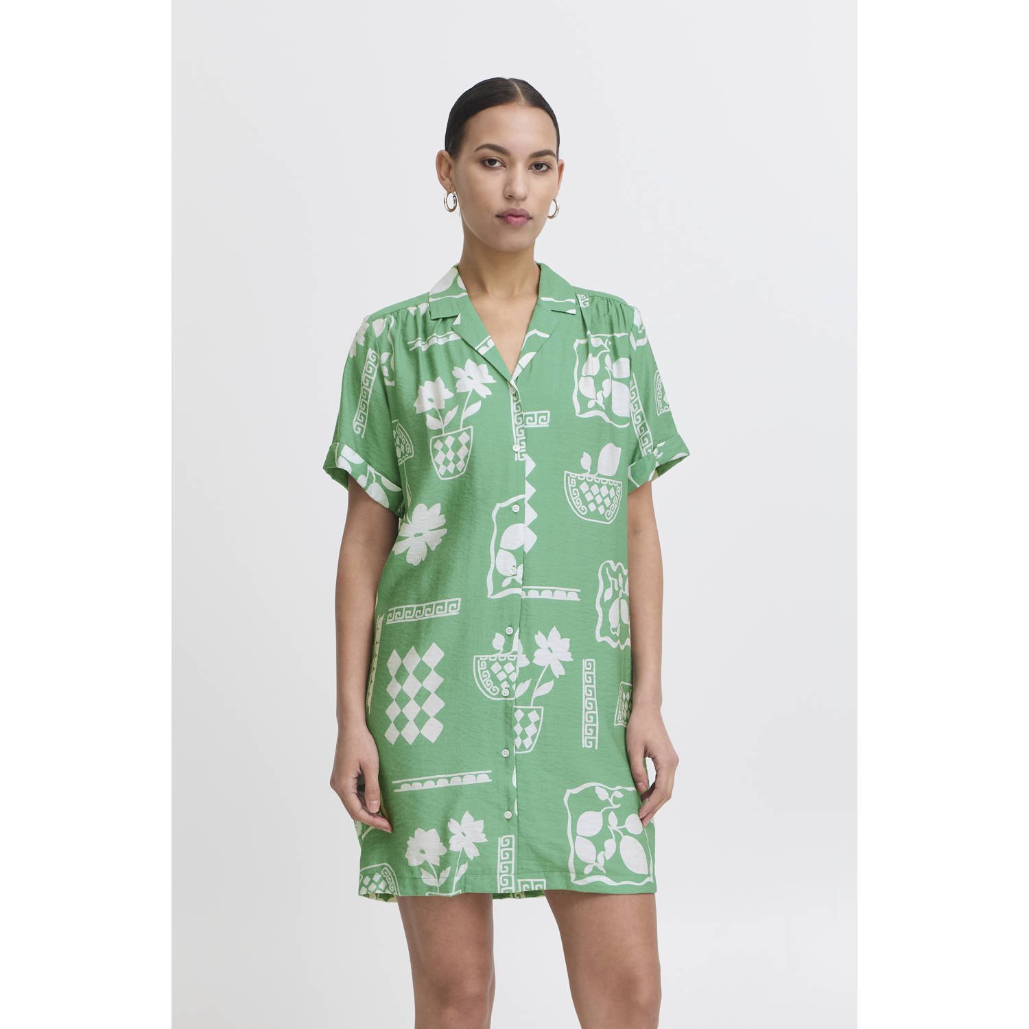 ICHI blousejurk lichtgroen
