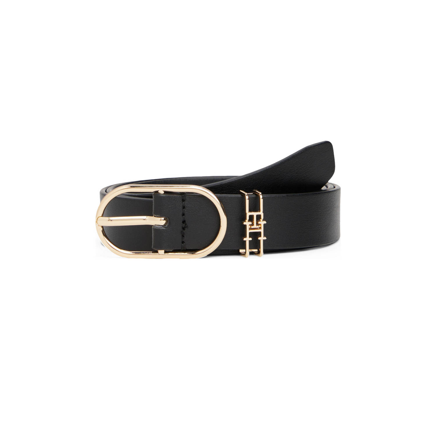 Tommy Hilfiger leren riem TH Feminine zwart