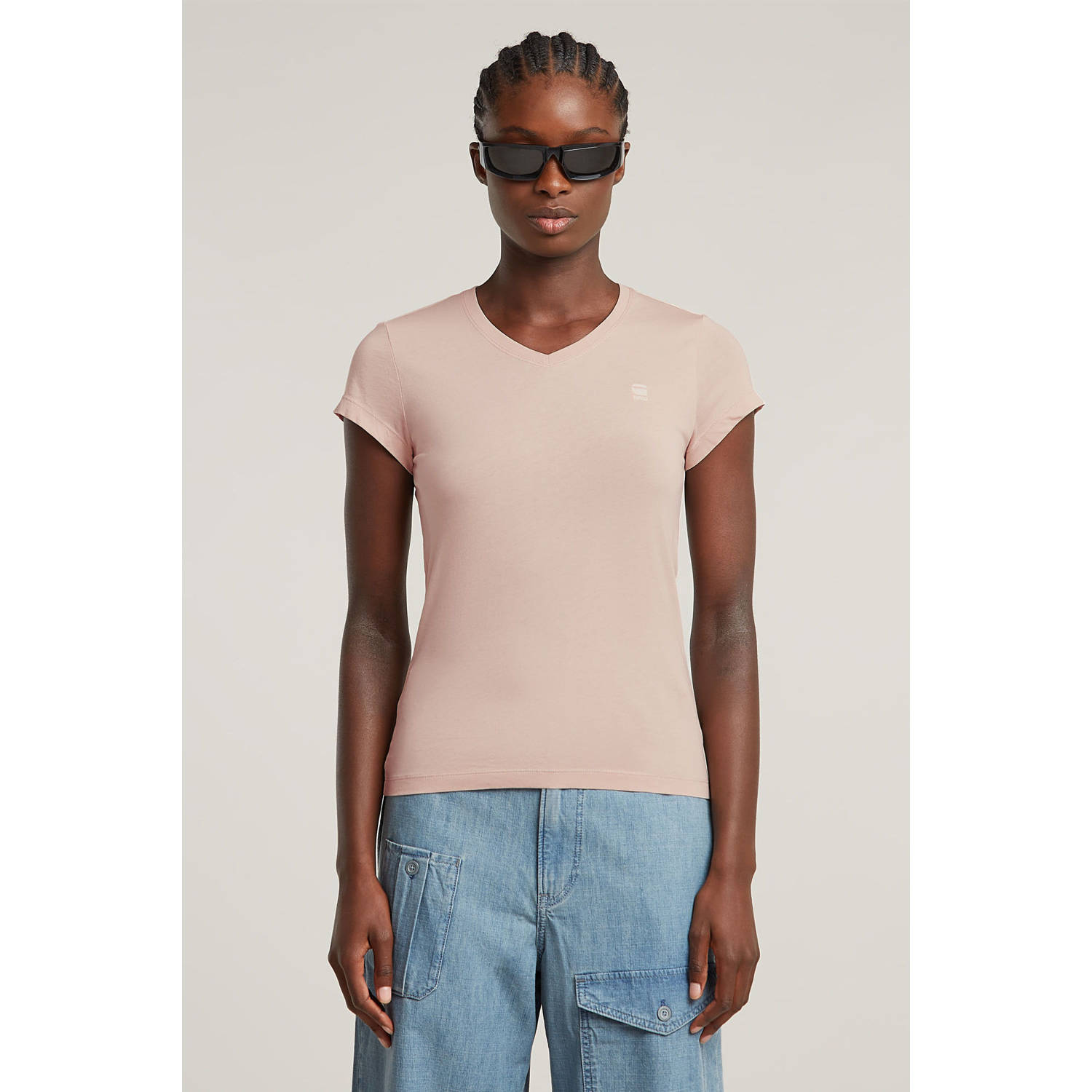 G-Star Raw Slim fit T-shirt met labelstitching model 'Eyben'