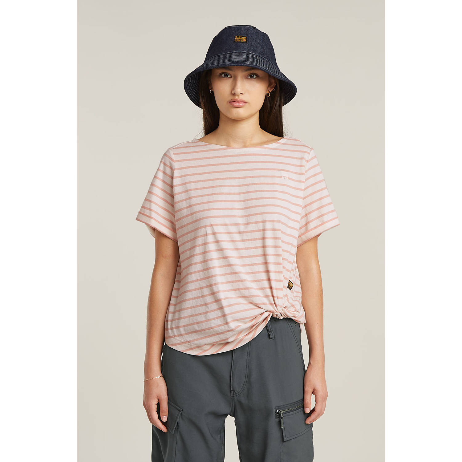 G-Star RAW Striped Knot T-shirt Meerkleurig Dames