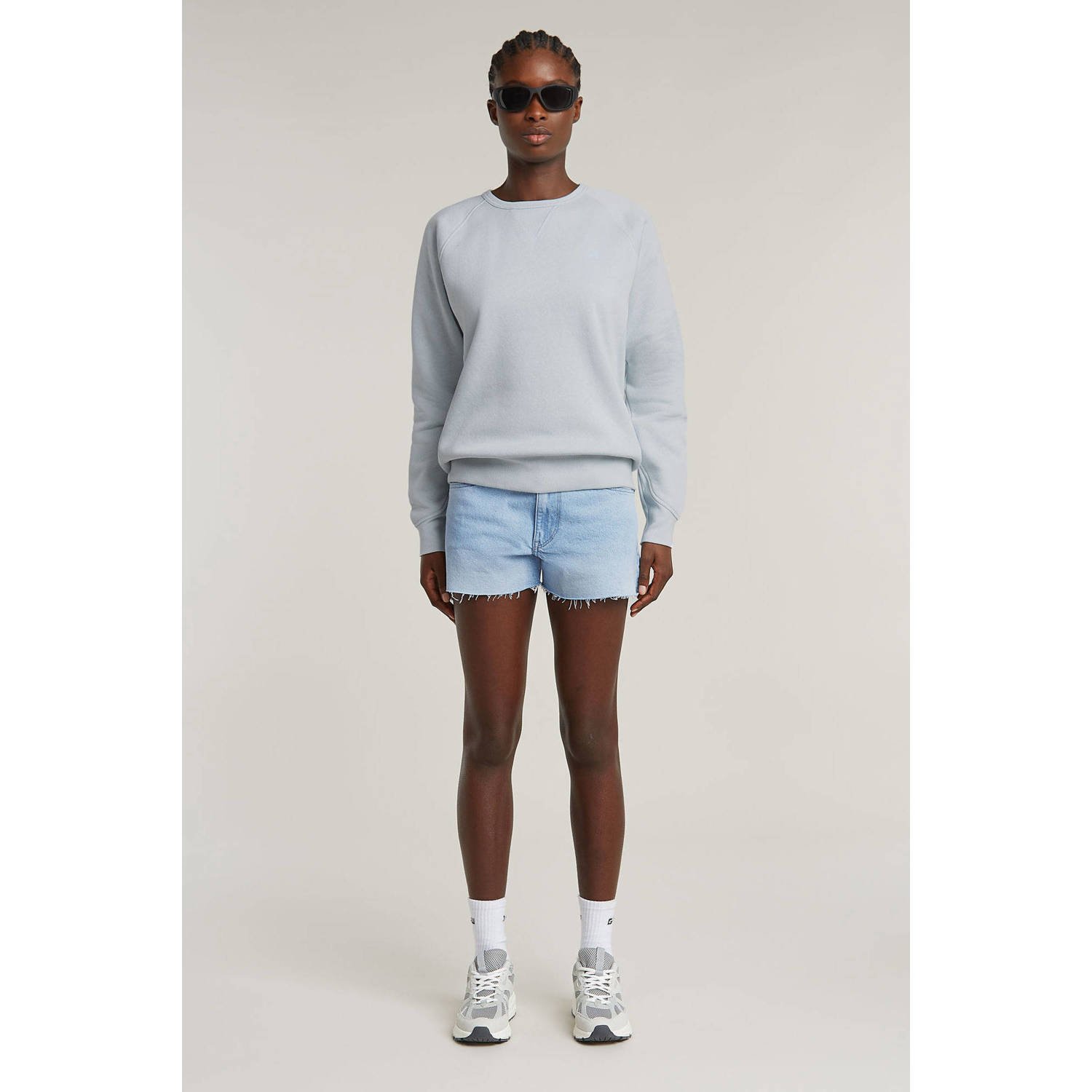 G-STAR denim regular waist short light blue denim