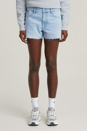 denim regular waist short light blue denim