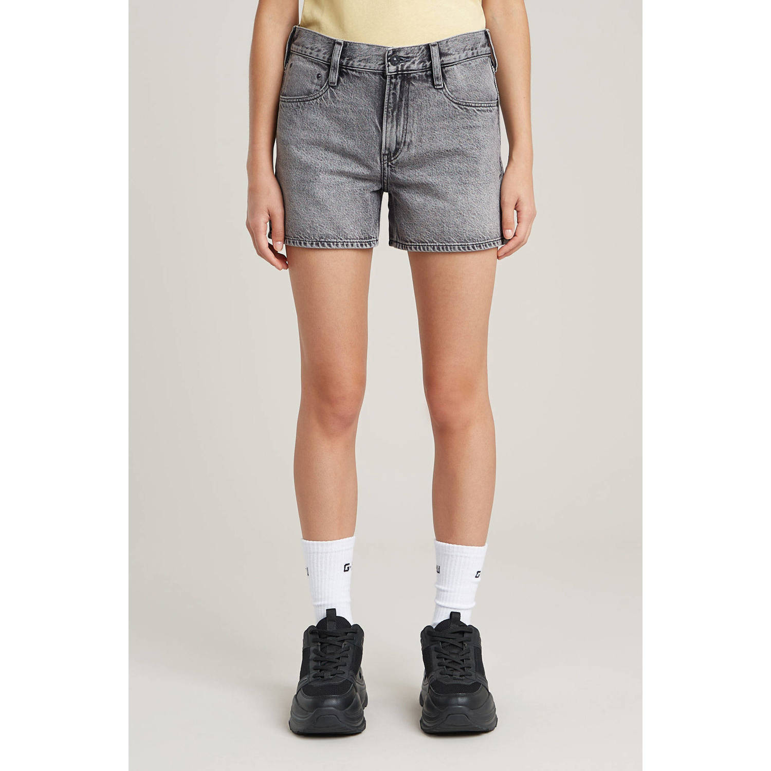 G-STAR denim regular waist short grey denim